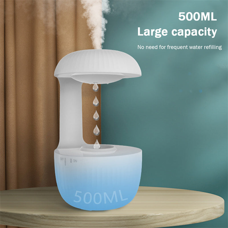 Anti-gravity Air Humidifier Water Droplet Diffuser Ultrasonic Cool Mist Maker Fogger with LED Display For Home Office